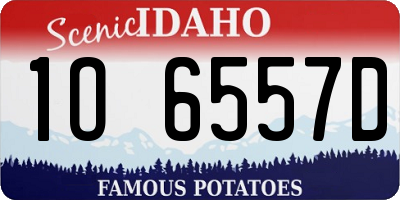 ID license plate 1O6557D