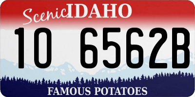 ID license plate 1O6562B