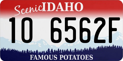 ID license plate 1O6562F