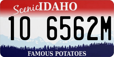 ID license plate 1O6562M
