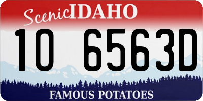 ID license plate 1O6563D