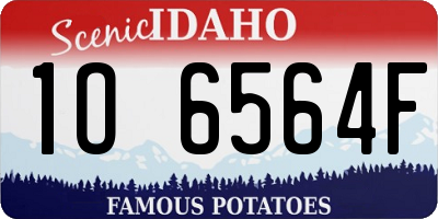 ID license plate 1O6564F
