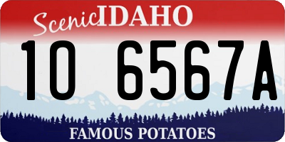 ID license plate 1O6567A