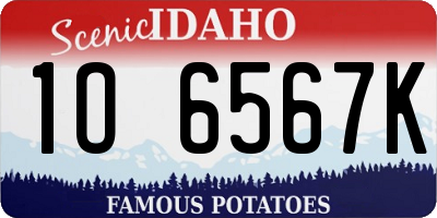 ID license plate 1O6567K