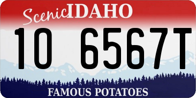 ID license plate 1O6567T