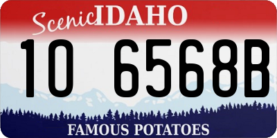 ID license plate 1O6568B