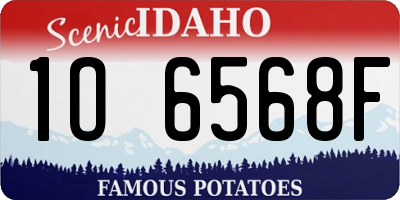 ID license plate 1O6568F