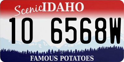 ID license plate 1O6568W