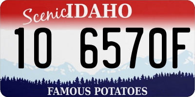 ID license plate 1O6570F