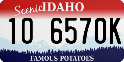 ID license plate 1O6570K