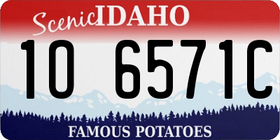 ID license plate 1O6571C