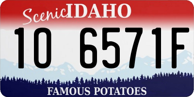 ID license plate 1O6571F