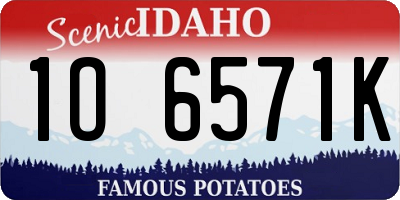 ID license plate 1O6571K