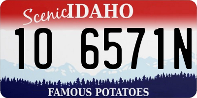 ID license plate 1O6571N