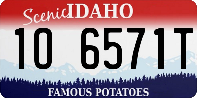 ID license plate 1O6571T