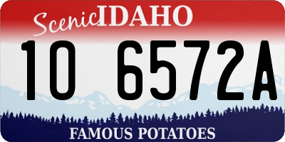 ID license plate 1O6572A