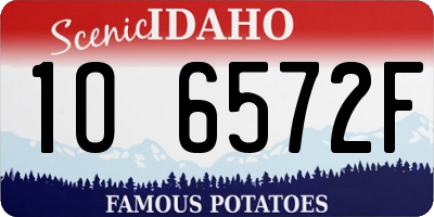 ID license plate 1O6572F