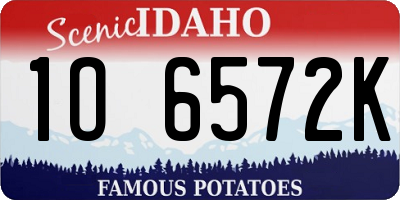 ID license plate 1O6572K