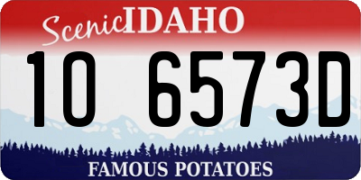 ID license plate 1O6573D