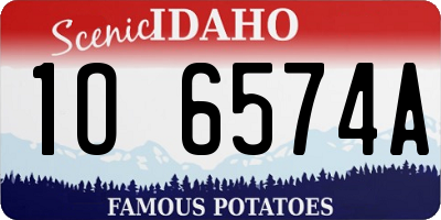 ID license plate 1O6574A