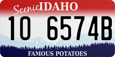 ID license plate 1O6574B