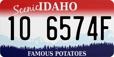 ID license plate 1O6574F