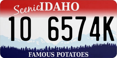 ID license plate 1O6574K