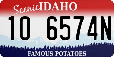 ID license plate 1O6574N