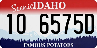 ID license plate 1O6575D