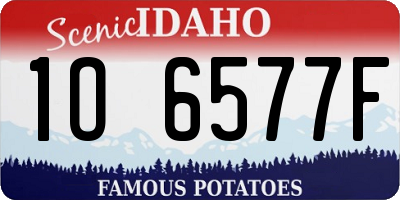ID license plate 1O6577F