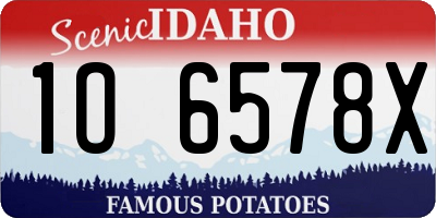 ID license plate 1O6578X