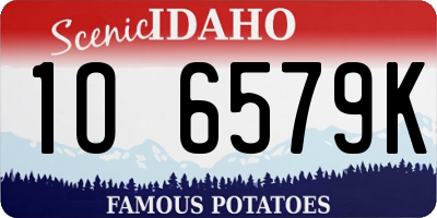 ID license plate 1O6579K