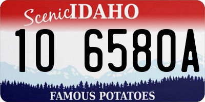 ID license plate 1O6580A