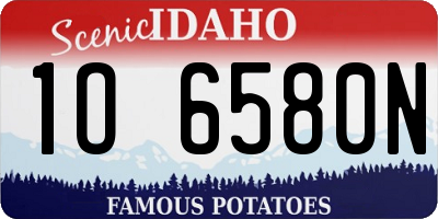 ID license plate 1O6580N