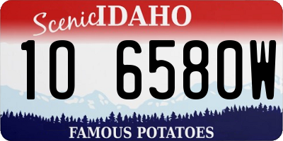 ID license plate 1O6580W