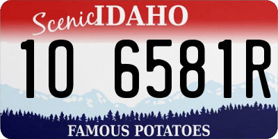 ID license plate 1O6581R