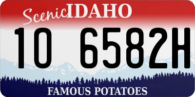 ID license plate 1O6582H