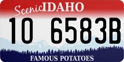 ID license plate 1O6583B