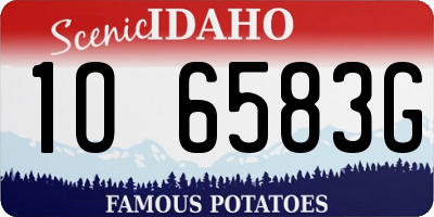 ID license plate 1O6583G