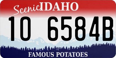 ID license plate 1O6584B