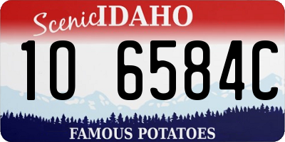 ID license plate 1O6584C