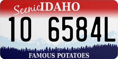 ID license plate 1O6584L