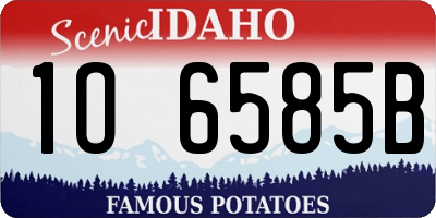 ID license plate 1O6585B