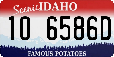 ID license plate 1O6586D