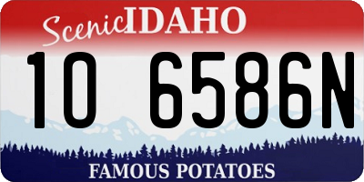 ID license plate 1O6586N