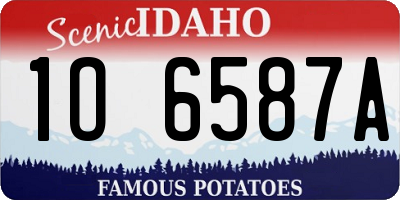 ID license plate 1O6587A