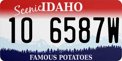 ID license plate 1O6587W