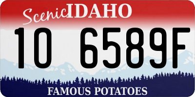 ID license plate 1O6589F