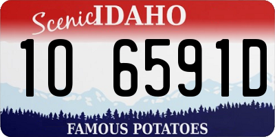 ID license plate 1O6591D