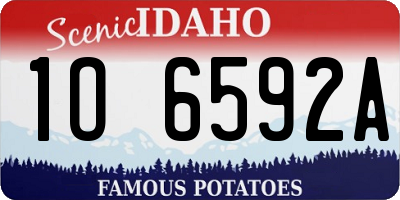 ID license plate 1O6592A